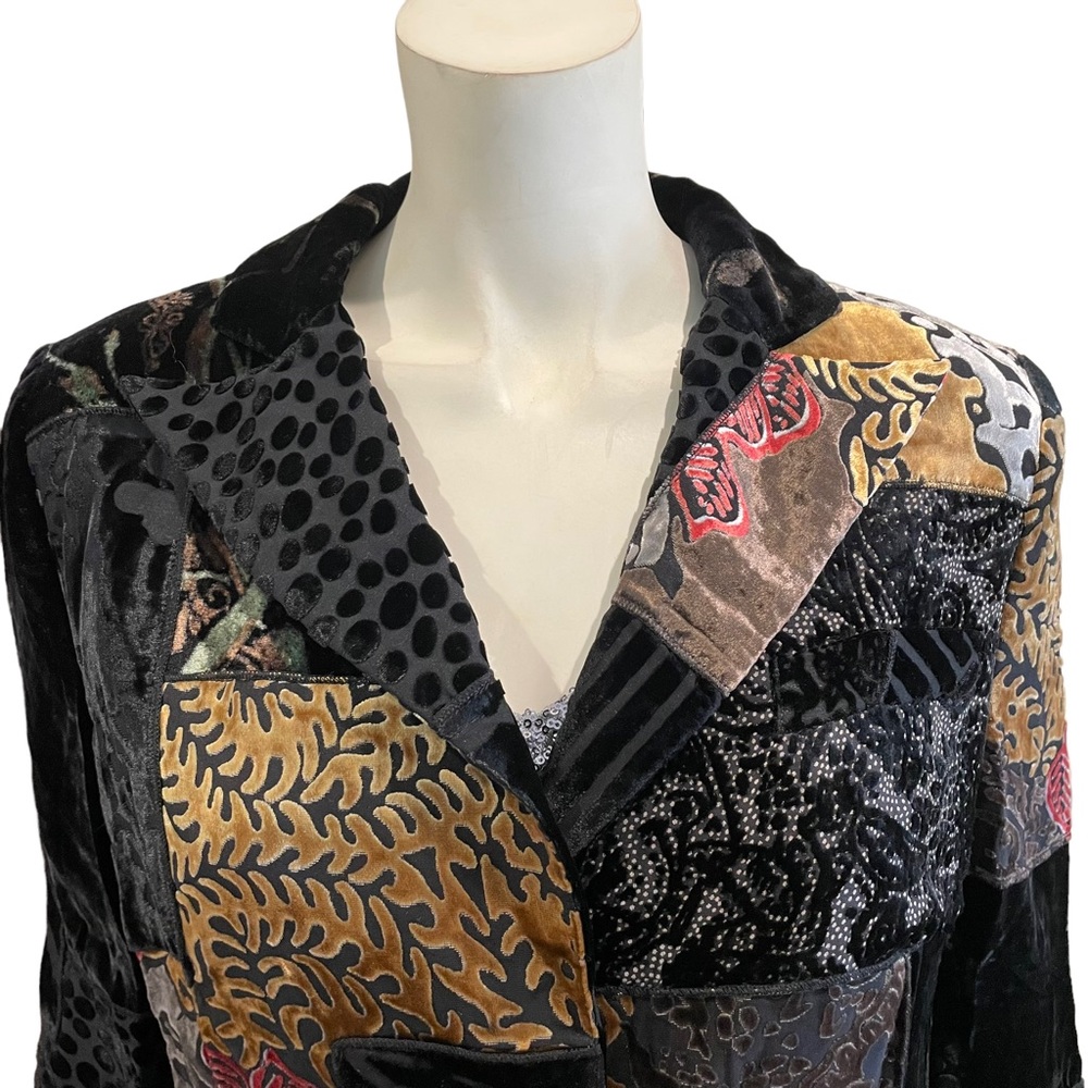Vintage Silk Velvet Patchwork Blazer